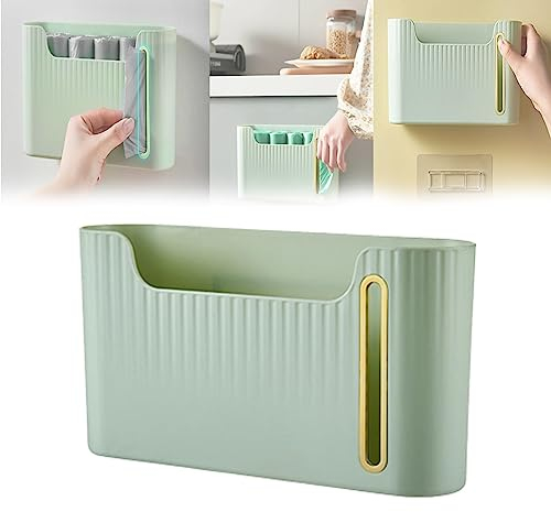 Nexoria Soporte para bolsas de basura, organizador de bolsas de basura montado en la pared, organizador de bolsas de basura, dispensador de almacenamiento, organizador de caja de almacenamiento de