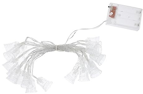 HEMOTON LED Lichterkette mit 20 Glocken aus PC Sichere und Zuverlässige Weihnachtsbeleuchtung für Garten und Geburtstagspartys Warmweiß für Stimmungsvolle Dekoration im Innen