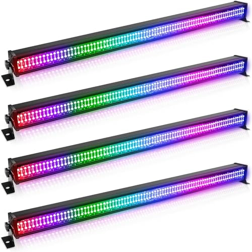 ZonQoonz 4PCS RGBW Wallwasher Strahler, 336 LEDs 80W LED Bar Lichteffekte Wall Washer Lichtbalken DMX512 DJ Bühnenbeleuchtung für Home Disco Party Kirche Geburtstag Bar Hochzeit