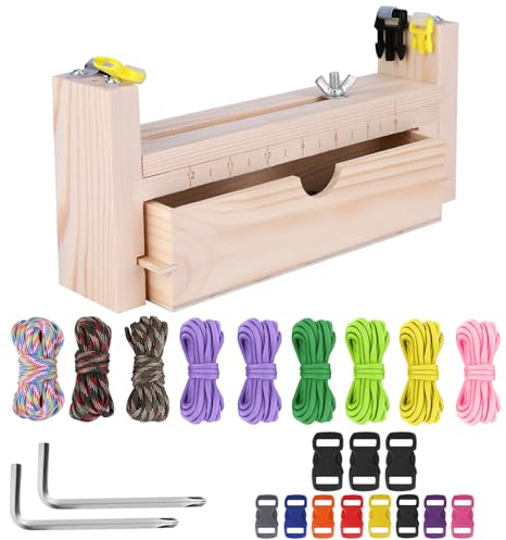 PZJFH Paracord Jig Armband Maker Kit, Bracelet Making Kit Mit 10 Fallschirmschnüren Und 10 Schnallen Zum Flechten, DIY-Strickwerkzeug