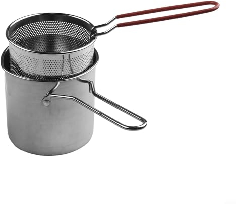 para Freidora multifuncional de acero inoxidable, olla multifuncional con asas olla de leche olla pequeña de acero inoxidable (1 unidad)