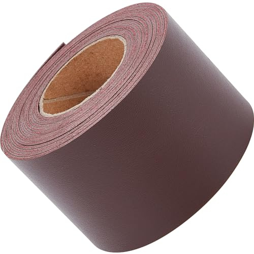 GORGECRAFT 2m*50mm*1.7mm Strisce di Pelle Bifacciali Cordoncino di Cuoio Piatto Cinturino in Finta Pelle per Mobili Artigianali Fai da Te Maniglia Cinture Creazione di Gioielli Marrone Noce di Cocco