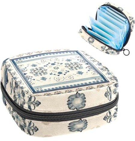 Perioden-Tasche, Aufbewahrungstasche für Damenbinden, Boho-Stil, künstlerische Blume, ethnisch, Tampon-Tasche für Geldbörse