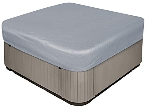 Copertura quadrata per vasca idromassaggio 420D, resistente, impermeabile, protezione UV, coperture rigide per vasca idromassaggio, 203 x 203 x 30 cm, grigio