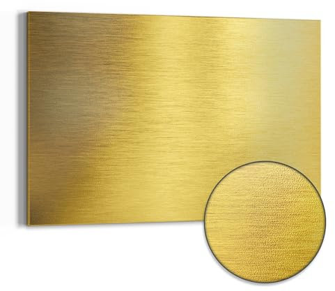 DEQORI Metall Magnettafel | 60x40 cm cm groß | Motiv Gebürstete Goldoberfläche | Whiteboard für alle Magnete | Magnetboard Wand-Tafel für Küche & Büro | Design Magnetwand Pinnwand magnetisch