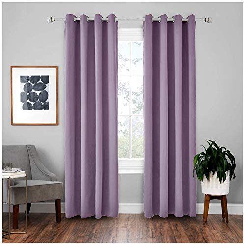 Thermoisolierter Verdunkelungsvorhang, superweich, geräuschreduzierend, für Schlafzimmer, Wohnzimmer, Kinderzimmer, extra breit, Fensterbehandlung, 107 x 213 cm, Ösenvorhänge, 1 Paneel