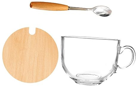 PHENOFICE Set di 1 Tazza in con Coperchio E Cucchiaio per Caffè Tè Latte Acqua Calda Adatta per Tutte Le Età