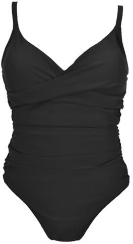 Splash About Womens Ladies Tummy Control Swimming Costume One Piece Swimsuit, Black, Size 12