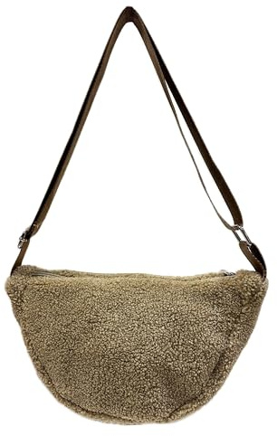 Jeamis Kleine Teddyfell Crossbody Bauchtasche Unisex Gürteltasche Umhängetasche Unifarbe