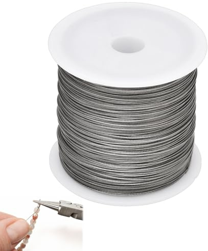 Menibeuty Fil De Fer Fin Fil Acier Inoxydable Bijoux, Cable Inox 100 M X 0.5 Mm Pour La Fabrication De Bijoux, Le Cerclage, La Fabrication De Brosses De Nettoyage Et Le Projet D'Artisanat