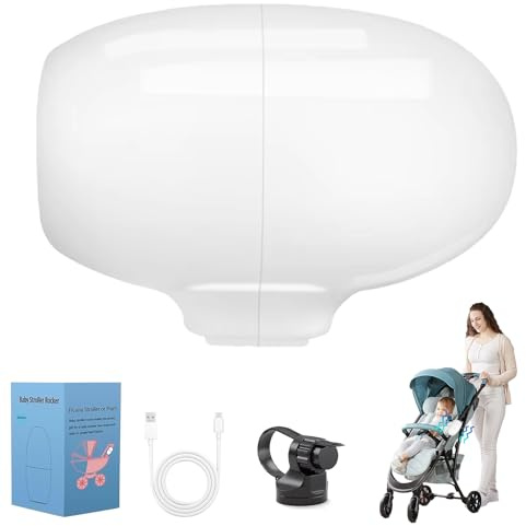 Kinderwagenschaukler, Upgrade kinderwagen Beweger Elektrisch(USB-C), Schlafhilfe Für Baby Mit 40 Min Timer, 5 Einstellbare Schaukelintensitäten Universell Für Kinderwagen & Buggy (Weiß)