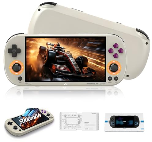 Trimui Smart Pro Console di gioco portatile Retro,13460 giochi,26 emulatori,console di gioco retrò,schermo IPS da 4,96 pollici,console per videogiochi,emulatore portatile da 5000 mAh (Grigio 128G)