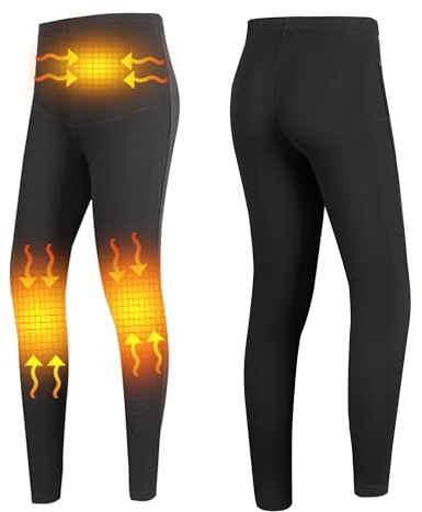 Elektriska värmebyxor för kvinnor, 3 värmezoner elektriska termiska underkläder leggings utomhus varma långkalsonger för jakt