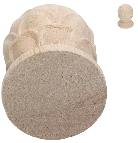 BESPORTBLE Remate Decorativo de Madera Talla Piña Estilo Europeo para Postes y Barras de Cortina, 4x6 Cm, Accesorio Artesanal para Decoración Interior y Exterior, Compatible Bricolaje