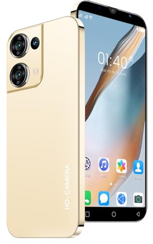 PrzTIk Smartphone economico, schermo IPS da 5,0 pollici, 1GB+16GB (espandibile fino a 128GB), Android 9.0, Doppia SIM, Sblocco facciale (Gold)