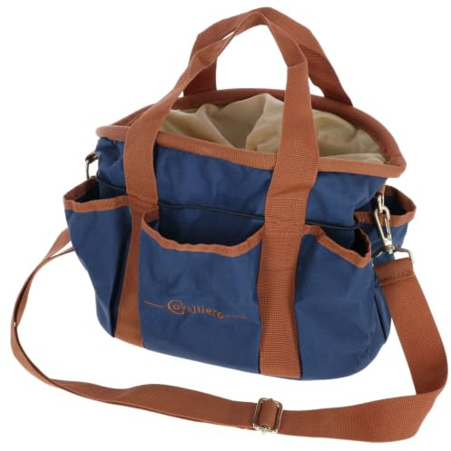 Covalliero Putztasche Pferde Zubehör Kinder- Putztasche (Dark Navy/Cognac)