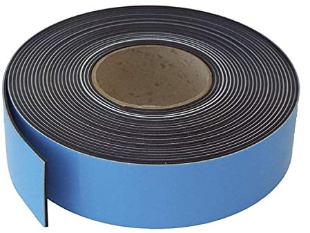 Schaumstoff-Klebeband, magnetisch, selbstklebend, Industriequalität, für Stahloberflächen, für Fabrik und Lager, Farbe: Blau, H 50 mm x B 10 m