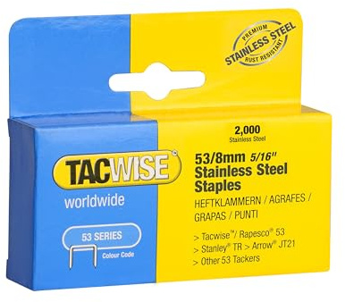 Tacwise 1269 Typ 53/8 mm Fintrådsklammer i Rostfritt Stål, 2000-Pack