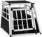Juskys Alu Hundetransportbox M - 69x54x50 cm - Auto Hundebox robust & pflegeleicht - Gittertür verschließbar - Aluminium Transportbox für Hunde