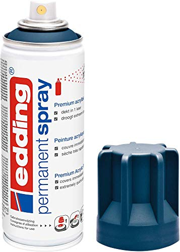 edding 5200 Spray Permanente, Blu Notte Opaco, 200 Ml, Vernice Acrilica Premium per Dipingere e Decorare Vetro, Metallo, Legno, Ceramica, Plastica, Tela, Smalto Acrilico, Vernice Spray