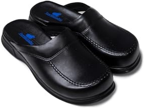 Terlik Sabo Classic ST068 Zuecos de Cuero Mules Zapatillas Zapatos Sabot, Hombre, Negro, EU 43