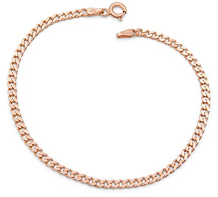 Damen-Armband Panzerarmband 925 Sterling Silber rose vergoldet 3mm breit Länge wählbar 17 18 18,5 19 19,5 20 21 cm Panzerkette Rosé Armkette