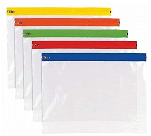 Dokumententasche mit Reißverschluss, A5, verschiedene Farben, stilvolle Dokumententasche mit Reißverschluss, wasserdicht, Dokumentenhalter, 10 Stück