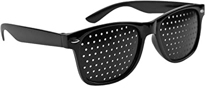 Suneast Eye Exercise Pinhole Glasses, Vision Care Eyesight Improve Glasses Unisex Anti-fatigue Eyewear for Eyesight Training Strengthening - Black - Style 1