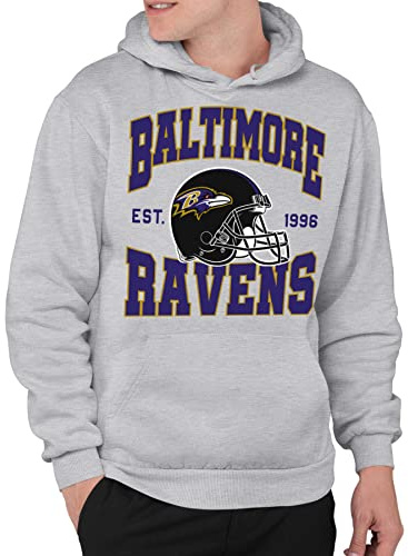 Junk Food NFL - Baltimore Ravens Team Helmet Adult Hoodie Grey