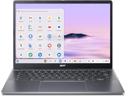 acer Chromebook Plus 514 Laptop with Google AI – 14 WUXGA 1920 x 1200 IPS Touch Display | AMD Ryzen 3 7320C | 8GB LPDDR5X | 128GB eMMC | Wi-Fi 6E | FHD Camera | Chrome OS | CB514-3HT-R8RB