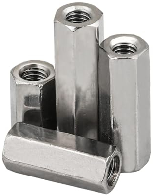 NORAZE 1Pcs M12 M14 M16 M18 M20 Rechts Und Links Gewinde Hex Stange Kupplung Muttern 304 Edelstahl Lange Hex mutter Verbindung Gewinde Mutter (Color : 1Pcs, Size : M12x80 (S19))