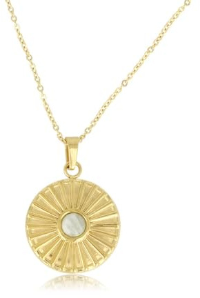 My Bendel Silberne oder Goldene Halskette mit Sonne & Echtem Edelstein | Mehrere Farben | Verstellbar | Bleibt schön & Verfärbt nicht | Mit Luxuriöser Geschenkverpackung | Damen Schmuck