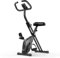Dskeuzeew Foldable Exercise Bike, 8 Resistance Indoor Cycling Bike With Heart Rate Sensor Adjustable Fitness Bike With LCD Display For Home Use