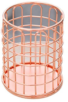 WZYYCV Organizer Desk stifte Bleistifthalter Mode Durchbrochenes Rundes Eisen Kunstschreibwerkzeug Metallstifttopf Desktop-Organizer Für Zuhause, Schule, Büro Organizer Desk stifte
