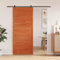 Brokky Porta del Granaio Marrone 90x208 cm in Legno Massello di Pino-Kit per Porta Scorrevole Binario Hardware per Sistema Ante Scorrevoli Set Guide di Scorrimento per Porta in Legno Kit di Ferramenta