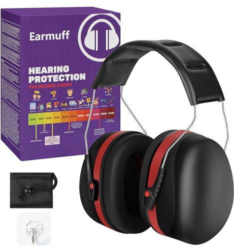 AOOWU Cuffie Antirumore per Lavoro, Cuffie Isolamento Acustico, Regolabili Cuffie Insonorizzanti Per Adulti, Attenua I Rumori e Protegge L’Udito, SNR 26dB, Perper Falciatura, Aereo, Industria