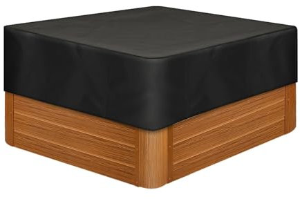Housse de Protection pour Bain à Remous de Jardin | Imperméable Couverture de Piscine Carrée pour Patio Extérieur | Extérieur Carré De Couverture De Spa (Noir,200x150x20 cm)