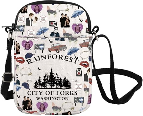 City Of Forks Twilight Merch Edward's Girl Gift Forks Washington Gift Vampire Lover Crossbody Bag Forks Washington Gift