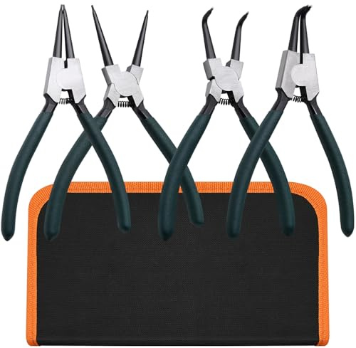 4pcs 7 Snap Ring Pliers with Storage Pouch