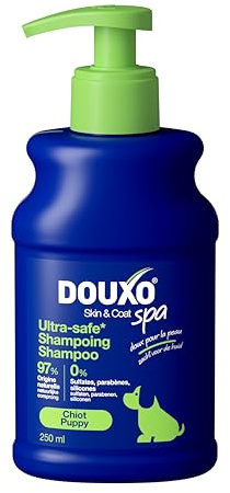 DOUXO Skin & Coat Spa - Ultra-Safe Shampoing pour Chiot, 250mL, Nettoie et Hydrate la Peau Profondeur, Laisse Le Pelage Doux et éclatant, Formule respectueuse de la Peau.