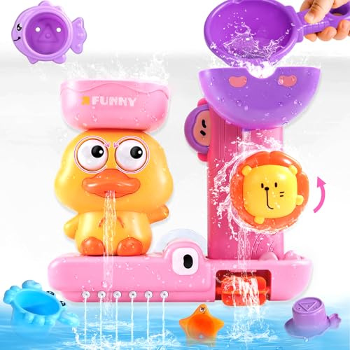 Giochi Bagnetto Neonato, Giochi per Vasca da Bagno Bambini 1 Anno con Ventosa, Giochi per Bagnetto Paperelle, Regalo Bambina 1 Anno