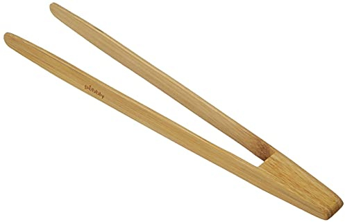 Pebbly - Pince à toast en Bambou Naturel - 24 cm - Branches fines pour Attraper facilement les toasts au Grille Pain et pour le Service, Naturelle