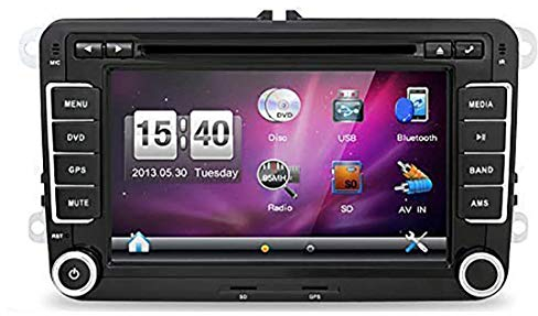 JOYX Wince 6.0 Autoradio Passt für VW Passat/Golf/Skoda/Seat - GPS 2 Din - Rückfahrkamera Canbus KOSTENLOS - 7 Zoll - Unterstützen Bluetooth USB CD/DVD Lenkradsteuerung RDS -Mit 8 GB Kartenkarte