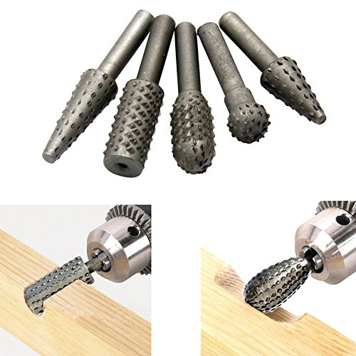 Paor 5-teiliges Dreh-Frässtift-Set, 6 mm Schaft, 13 mm Durchmesser, für Weichholz, NE-Metalle und Kunststoff, 1 Stück