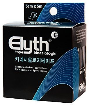 Elyth S Kinesiologie Tape 5 m x 5 cm in verschiedenen Farben Sport-Taping Kenzo Kase (Schwarz)