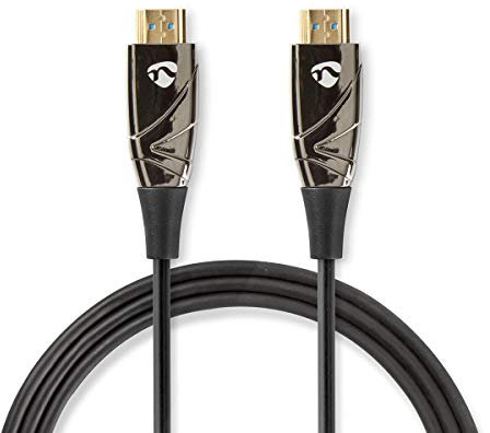 NEDIS - Cavo HDMI ottico attivo ad alta velocità con Ethernet - 18 Gbps - 100 m - rotondo - PVC - Nero