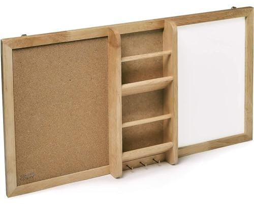 Magnetic Whiteboard & Corkboard Combination, Prosumer's Choice Combo Dry Erase White Board & Cork Board, Message Board with Key and Mail Organizer, Perfect for Office & Home & Kitchen, Bulletin Board
