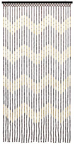 JVL Provence Hanging Wooden Beaded Door, Zig Zag Curtain Screen, 90cm x 180cm Approx, Multi, 90 x 180cm