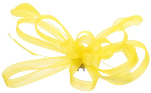 minkissy Yellow Fascinator Hair Clip Brooch Headpieces 1920s Flapper Accessories Fascinator for Women Wedding Cocktail Party Tea Party (Yellow)