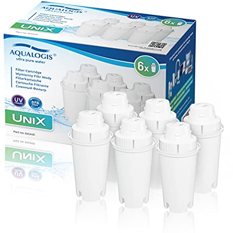 Aqualogis UniX Water Filter Cartridge Compatible with Brita Classic, Dafi, PearlCo, Mavea 107007, AquaOptima RUF916 Water Jug 6pk